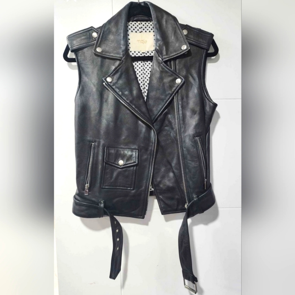 MAJE Baldwin leather vest